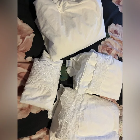 Simply Shabby Chic~White Lace Sheet Set~cotton~twin~4 pieces - Picture 16 of 16